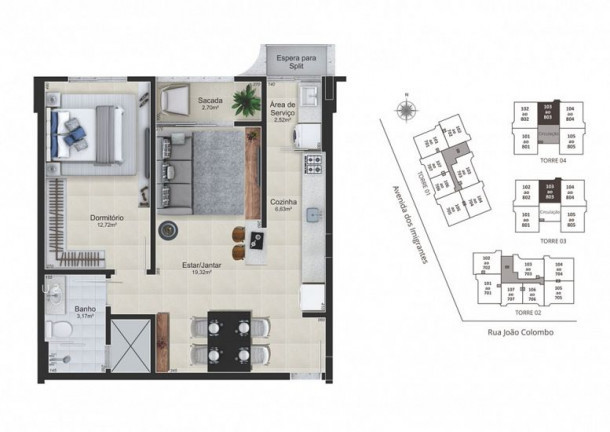 Imagem Apartamento com 3 Quartos à Venda, 79 m²em Rio Maina - Criciúma Imagem Apartamento com 3 Quartos à Venda, 79 m²em Rio Maina - Criciúma