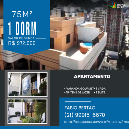 Imagem Apartamento com 1 Quarto à Venda, em Icaraí - Niterói Imagem Apartamento com 1 Quarto à Venda, em Icaraí - Niterói