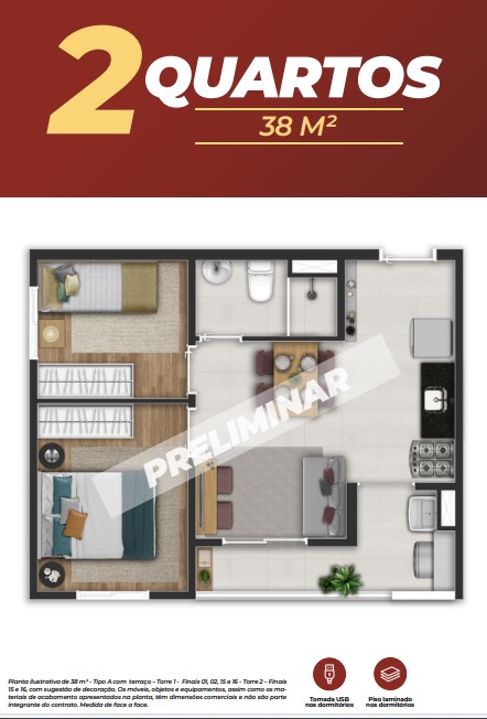 Imagem Apartamento com 2 Quartos à Venda, 38 m² em Vila Campanela - São Paulo
