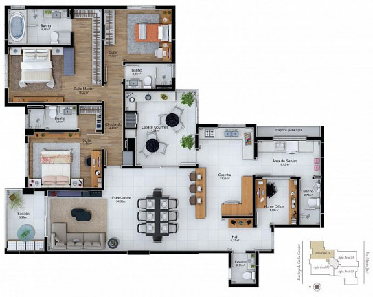 Imagem Apartamento com 3 Quartos à Venda, 155 m²em Michel - Criciúma Imagem Apartamento com 3 Quartos à Venda, 155 m²em Michel - Criciúma