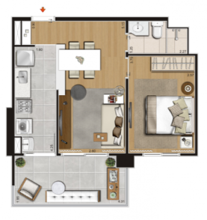 Imagem Apartamento com 2 Quartos à Venda, 66 m²em José Menino - Santos