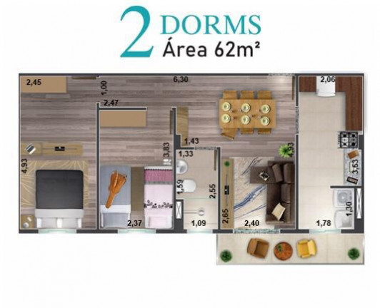 Imagem Apartamento com 2 Quartos à Venda, 66 m² em Guaturinho - Cajamar