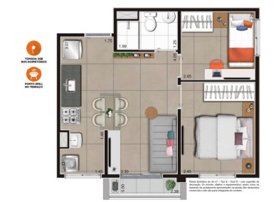 Imagem Apartamento com 2 Quartos à Venda, 39 m² em Centro - São Paulo Imagem Apartamento com 2 Quartos à Venda, 39 m² em Centro - São Paulo