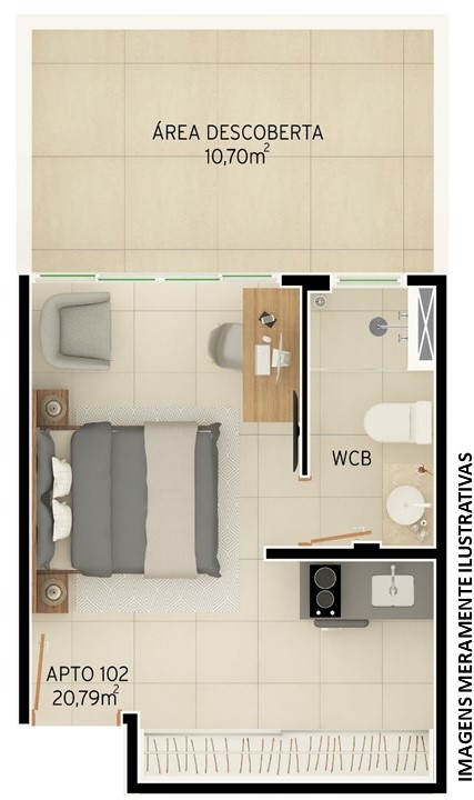 Imagem Loft com 1 Quarto à Venda, 19 m²em Intermares - Cabedelo