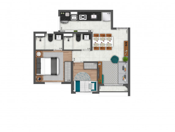 Imagem Apartamento com 2 Quartos à Venda, 45 m² em Vila Lídia - Campinas