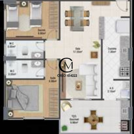 Imagem Apartamento com 2 Quartos à Venda,  em Guilhermina - Praia Grande