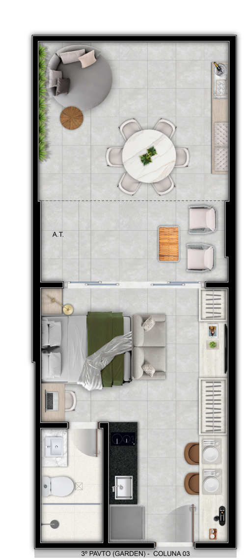 Imagem Studio com 1 Quarto à Venda, 33 m² em Itapuã - Vila Velha