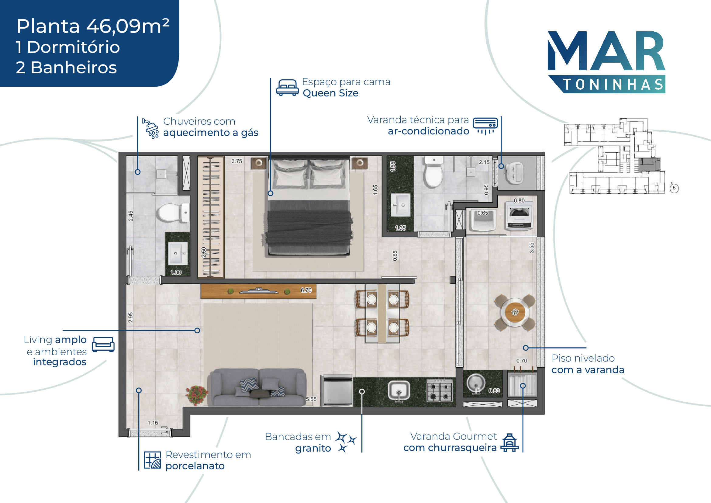 Imagem Apartamento com 1 Quarto à Venda, 35 m²em Toninhas - Ubatuba
