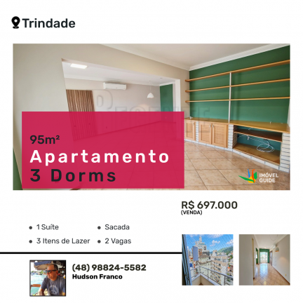 Imagem Apartamento com 3 Quartos à Venda, 95 m² em Trindade - Florianópolis