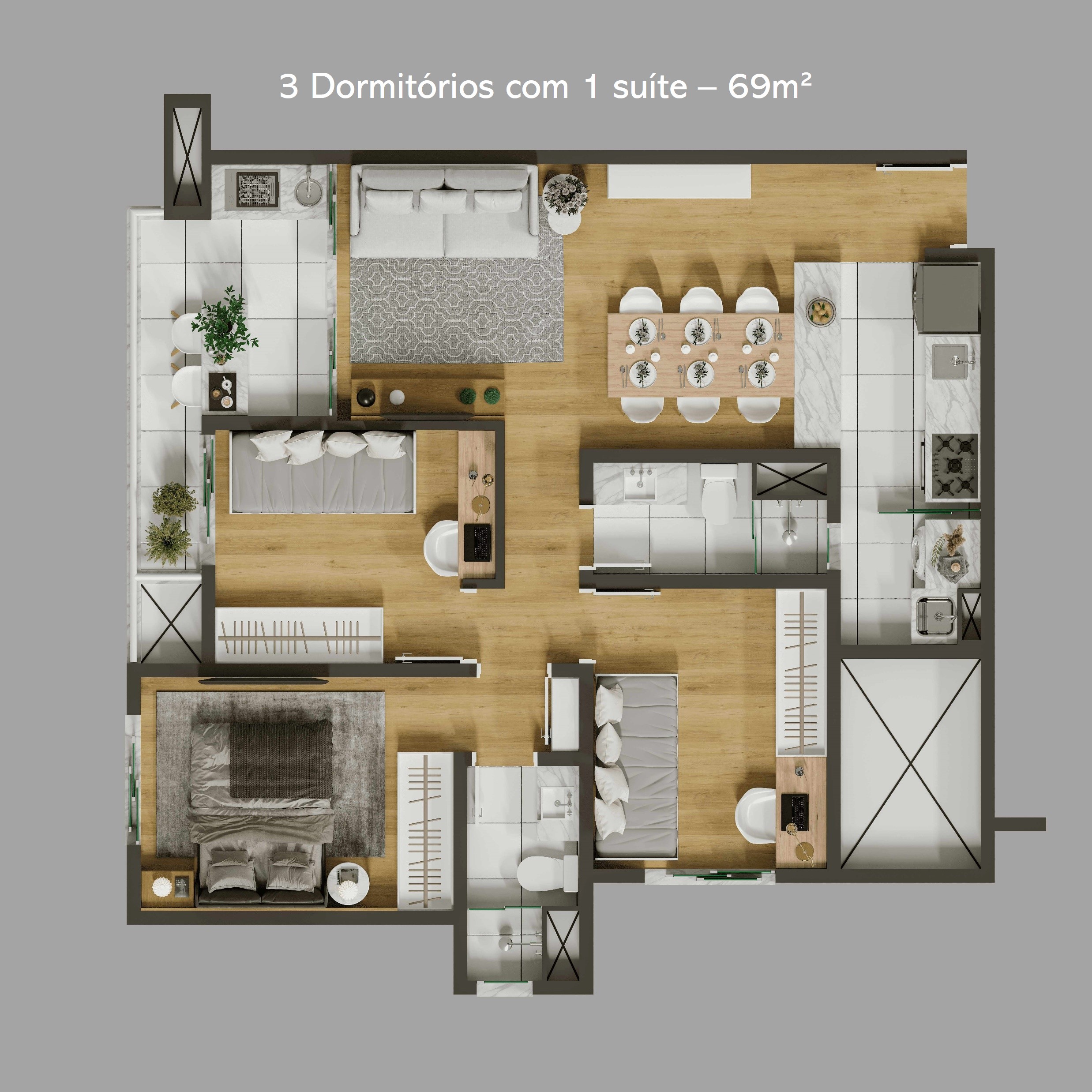 Imagem Apartamento com 3 Quartos à Venda, 69 m² em Centro - Diadema