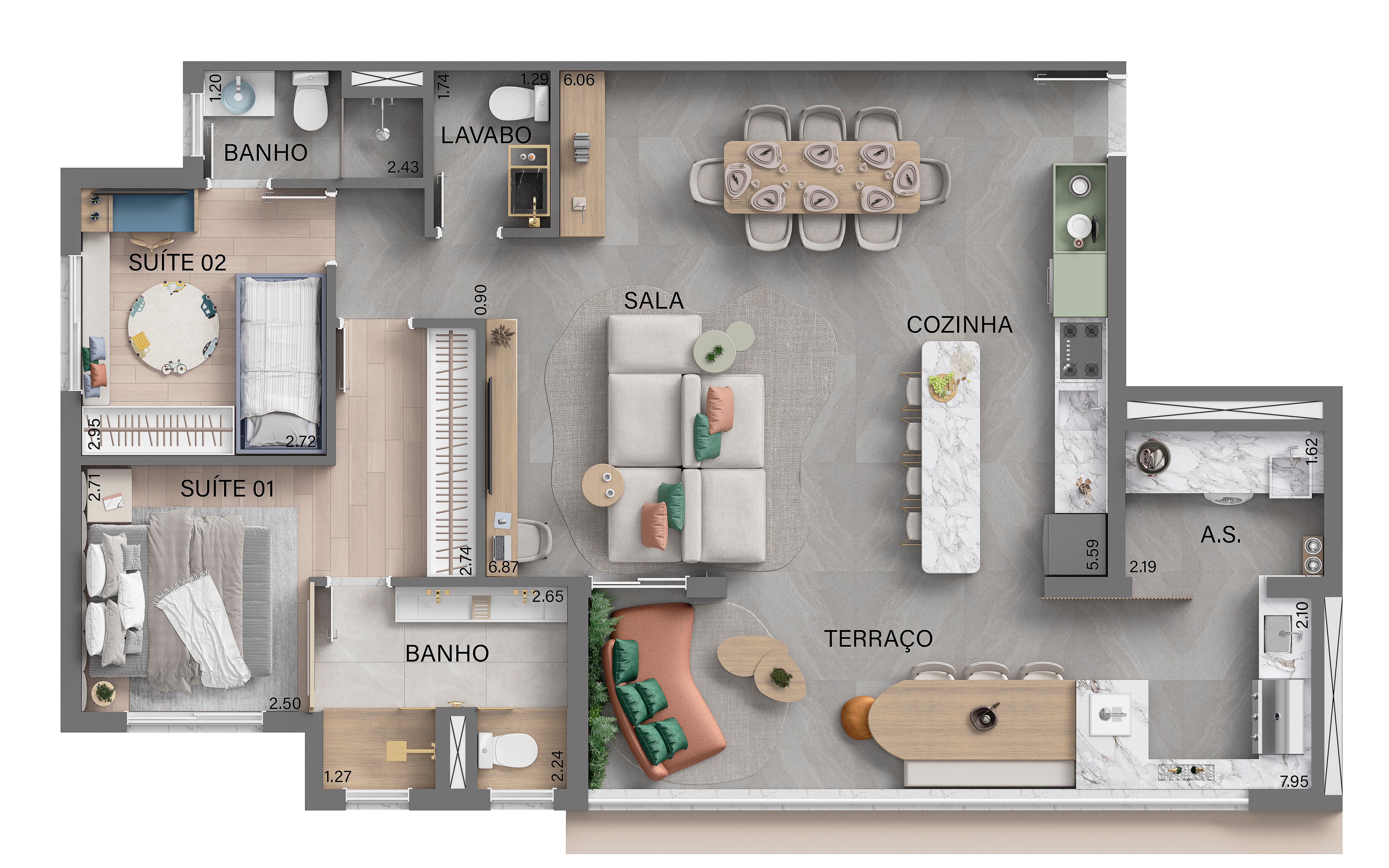 Imagem Apartamento com 2 Quartos à Venda, 57 m² em Nova Aldeinha/Aldeia - Barueri