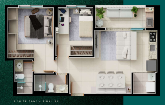 Apartamento com 2 Quartos à Venda,  em Setor Bueno - Goiânia