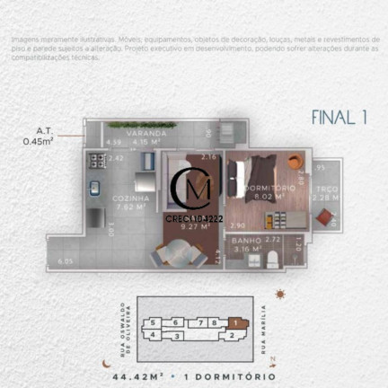 Imagem Apartamento com 1 Quarto à Venda,  em Boqueirão - Praia Grande
