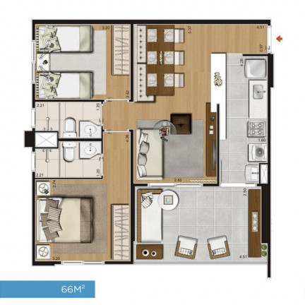 Imagem Apartamento com 2 Quartos à Venda, 87 m² em José Menino - Santos