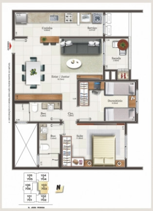 Imagem Apartamento com 2 Quartos à Venda, 64 m² em Centro - Criciúma Imagem Apartamento com 2 Quartos à Venda, 64 m² em Centro - Criciúma