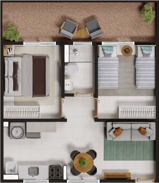 Imagem Apartamento com 2 Quartos à Venda, 43 m²em Recreio Anhangüera - Ribeirão Preto