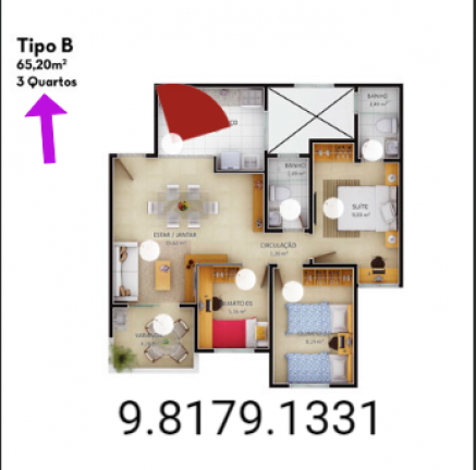 Imagem Apartamento com 3 Quartos à Venda, 66 m² em Messejana - Fortaleza