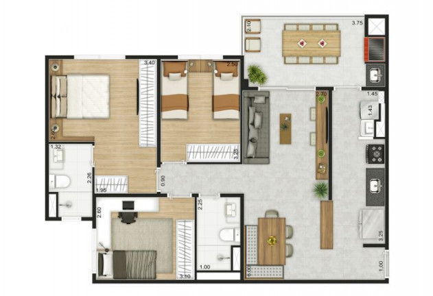 Imagem Apartamento com 2 Quartos à Venda, 61 m² em Vila Isa - São Paulo