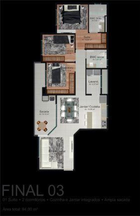 Imagem Apartamento com 3 Quartos à Venda, 94 m² em Centro - Balneário Piçarras
