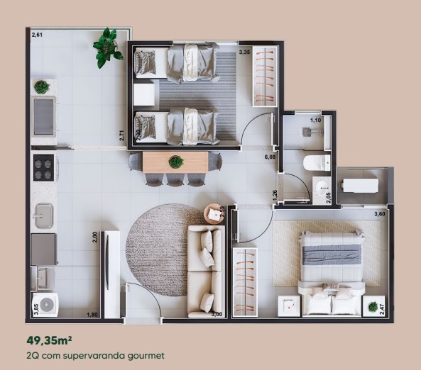 Imagem Apartamento com 2 Quartos à Venda, 55 m²em Setor Faiçalville - Goiânia