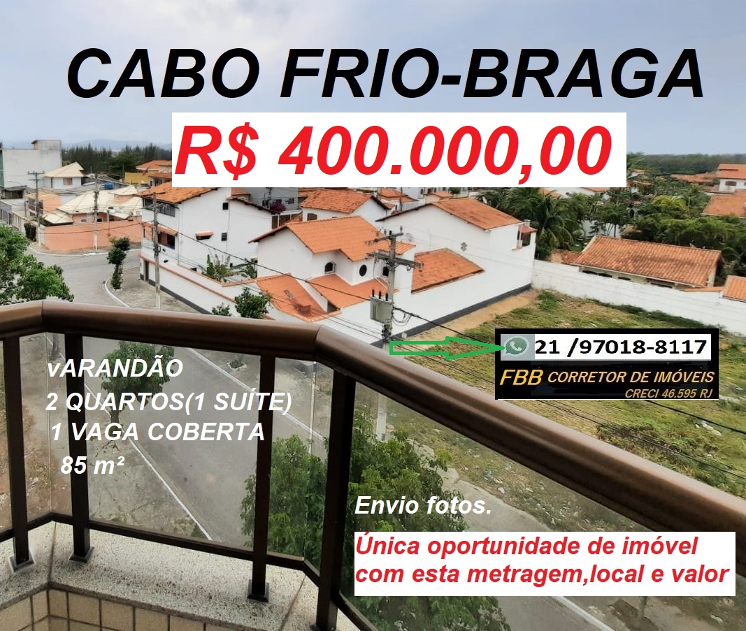 Apartamento com 2 Quartos à Venda, 85 m² em Braga - Cabo Frio