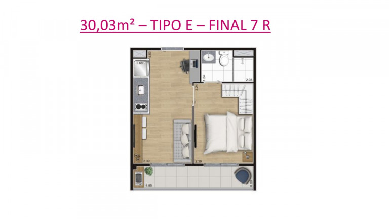 Imagem Studio com 2 Quartos à Venda, 43 m² em Belenzinho - São Paulo Imagem Studio com 2 Quartos à Venda, 43 m² em Belenzinho - São Paulo