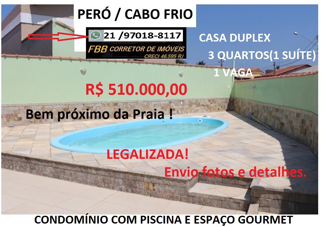 Imagem Casa de Condomínio com 3 Quartos à Venda, 95 m²em Peró - Cabo Frio