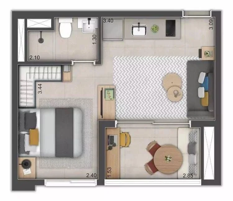 Imagem Apartamento com 2 Quartos à Venda, 48 m²em Belenzinho - São Paulo