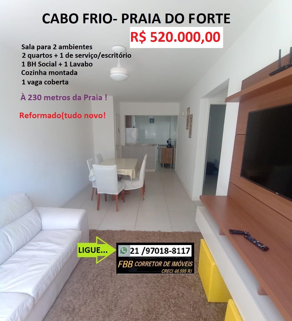 Apartamento com 2 Quartos à Venda, 90 m² em Vila Nova - Cabo Frio