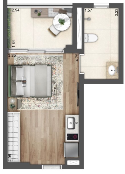 Imagem Studio com 1 Quarto à Venda, 32 m²em Sacomã - São Paulo