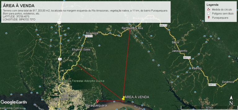 Imagem Terreno à Venda, 817.203 m² em Puraquequara - Manaus