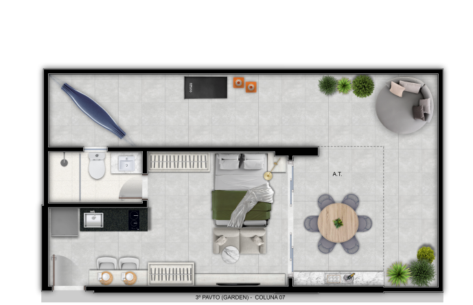 Imagem Studio com 1 Quarto à Venda, 33 m² em Itapuã - Vila Velha