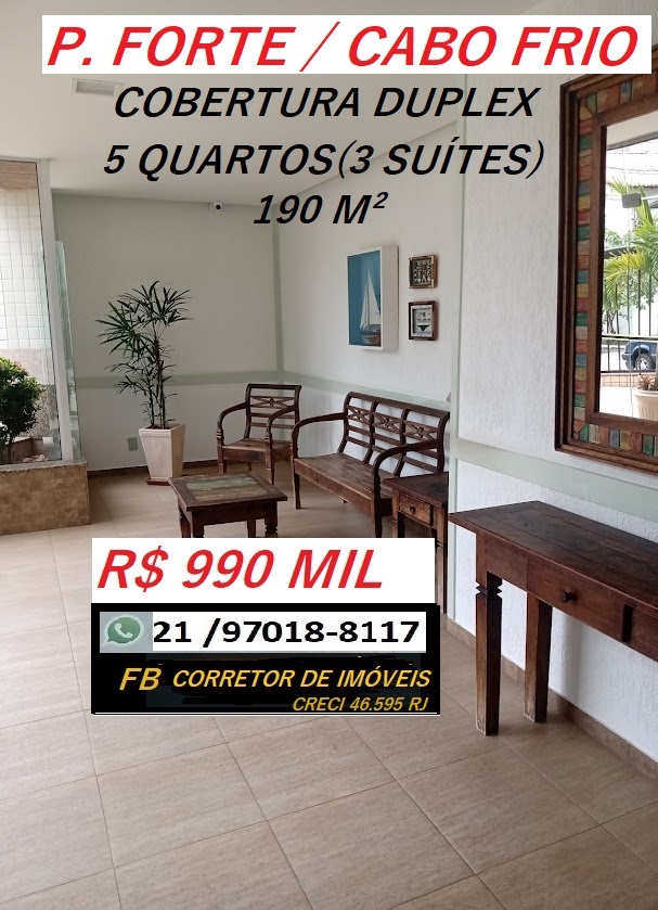 Cobertura com 5 Quartos à Venda, 190 m²em Vila Nova - Cabo Frio