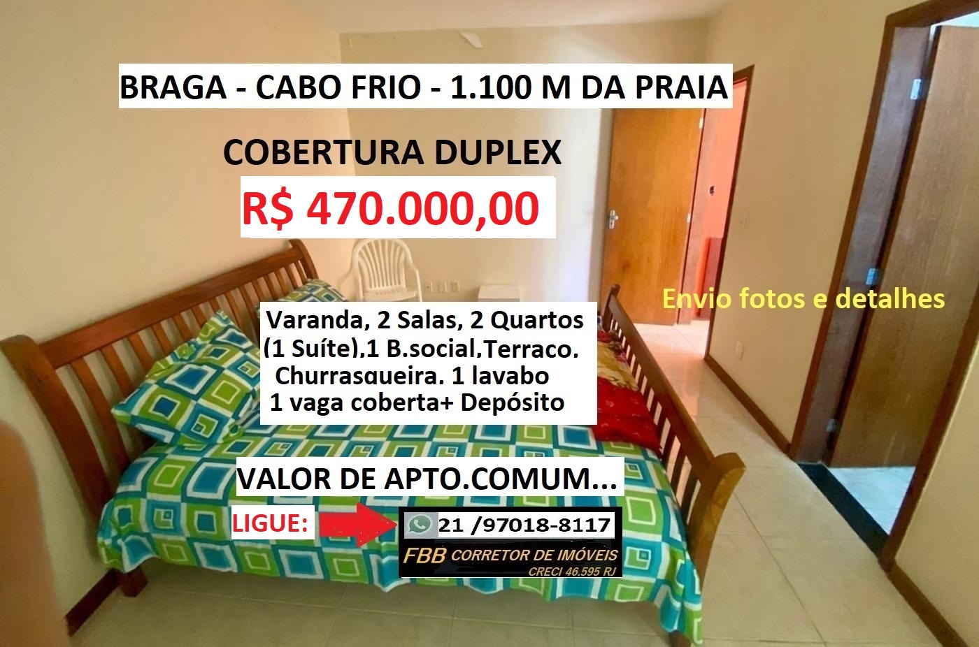 Imagem Cobertura com 2 Quartos à Venda, 115 m² em Braga - Cabo Frio