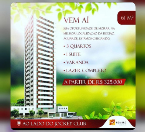 Imagem Apartamento com 3 Quartos à Venda, 61 m² em Zumbi - Recife Imagem Apartamento com 3 Quartos à Venda, 61 m² em Zumbi - Recife