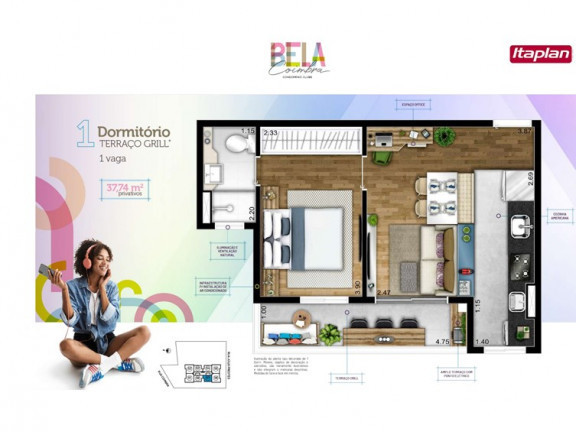 Imagem Apartamento com 1 Quarto à Venda, 37 m² em Centro - Diadema