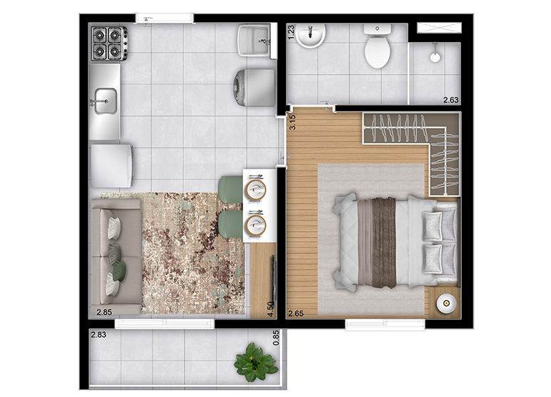 Imagem Apartamento com 1 Quarto à Venda, 28 m²em Jardim Itacolomi - São Paulo