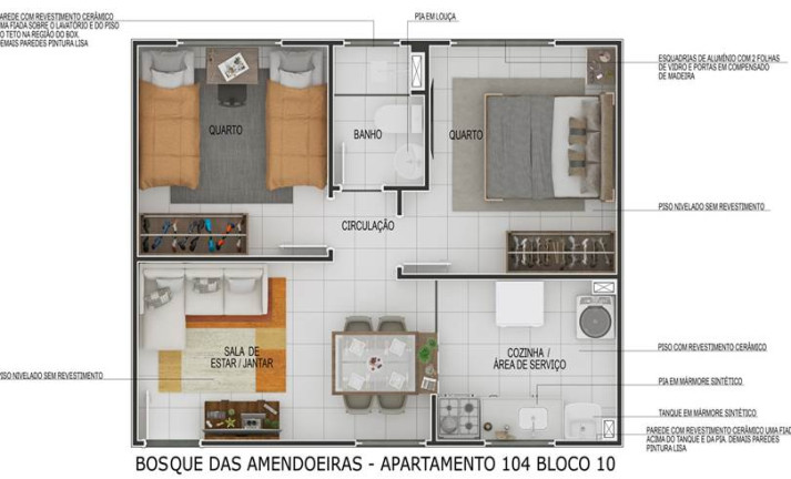 Imagem Apartamento com 2 Quartos à Venda, 42 m² em Amendoeira - São Gonçalo