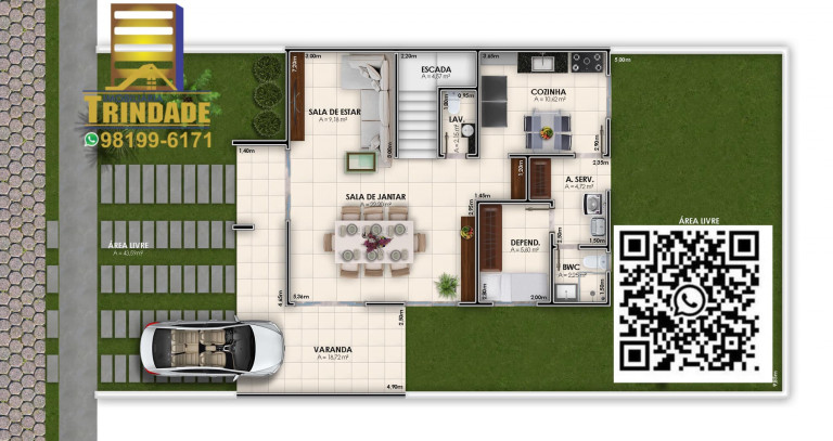 Imagem Casa de Condomínio com 3 Quartos à Venda, 200 m² em Olho D'Água - São Luís Imagem Casa de Condomínio com 3 Quartos à Venda, 200 m² em Olho D'Água - São Luís