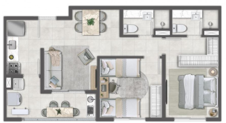 Imagem Apartamento com 2 Quartos à Venda, 52 m² em da Luz - Nova Iguaçu