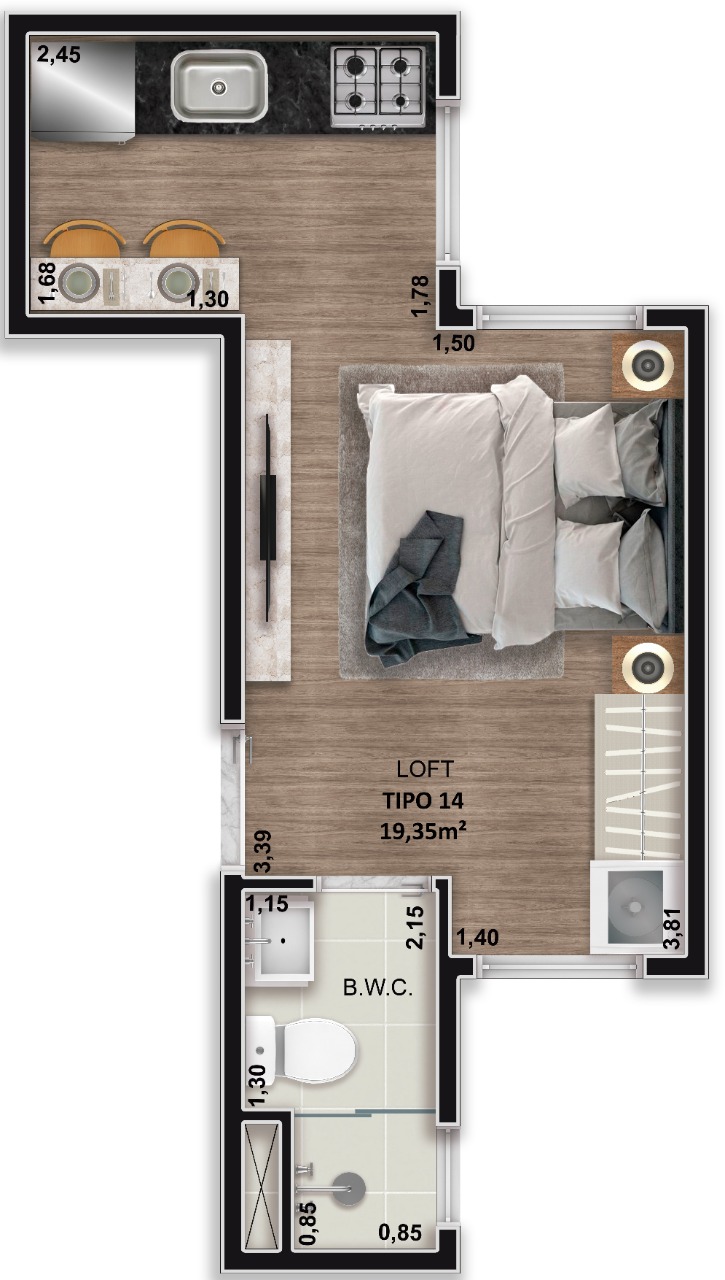 Imagem Studio com 1 Quarto à Venda, 19 m²em Vila Esperança - São Paulo Imagem Studio com 1 Quarto à Venda, 19 m²em Vila Esperança - São Paulo
