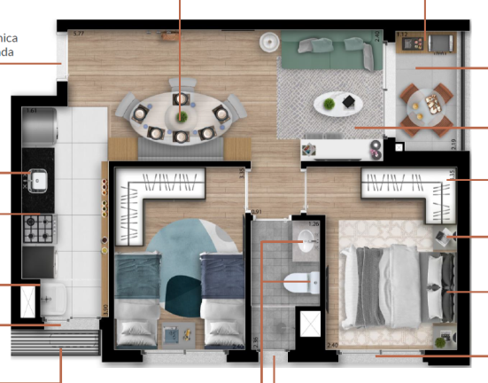 Imagem Apartamento com 2 Quartos à Venda,  em Centro Cívico - Mogi das Cruzes