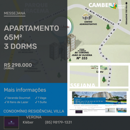 Imagem Apartamento com 3 Quartos à Venda, 65 m² em Messejana - Fortaleza