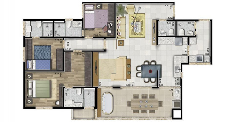 Imagem Apartamento com 3 Quartos à Venda, 135 m² em Parque Monte Líbano - Mogi das Cruzes