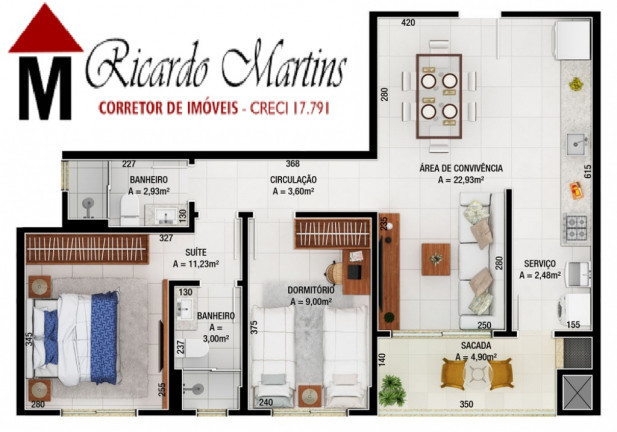 Imagem Apartamento com 3 Quartos à Venda, 92 m² em Santa Bárbara - Criciúma Imagem Apartamento com 3 Quartos à Venda, 92 m² em Santa Bárbara - Criciúma