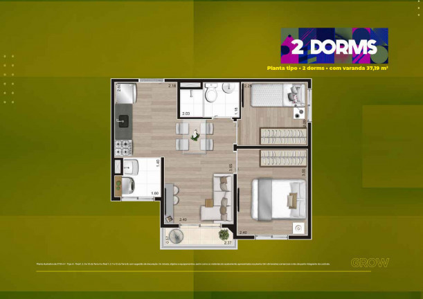 Imagem Apartamento com 2 Quartos à Venda, 39 m² em Jardim Adutora - São Paulo