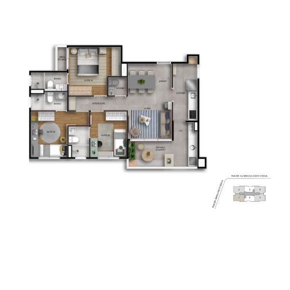 Imagem Apartamento com 3 Quartos à Venda, 80 m²em Centro - Osasco
