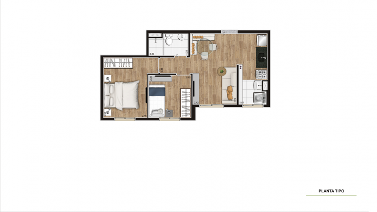 Imagem Apartamento com 2 Quartos à Venda, 41 m² em Parque Arariba - São Paulo