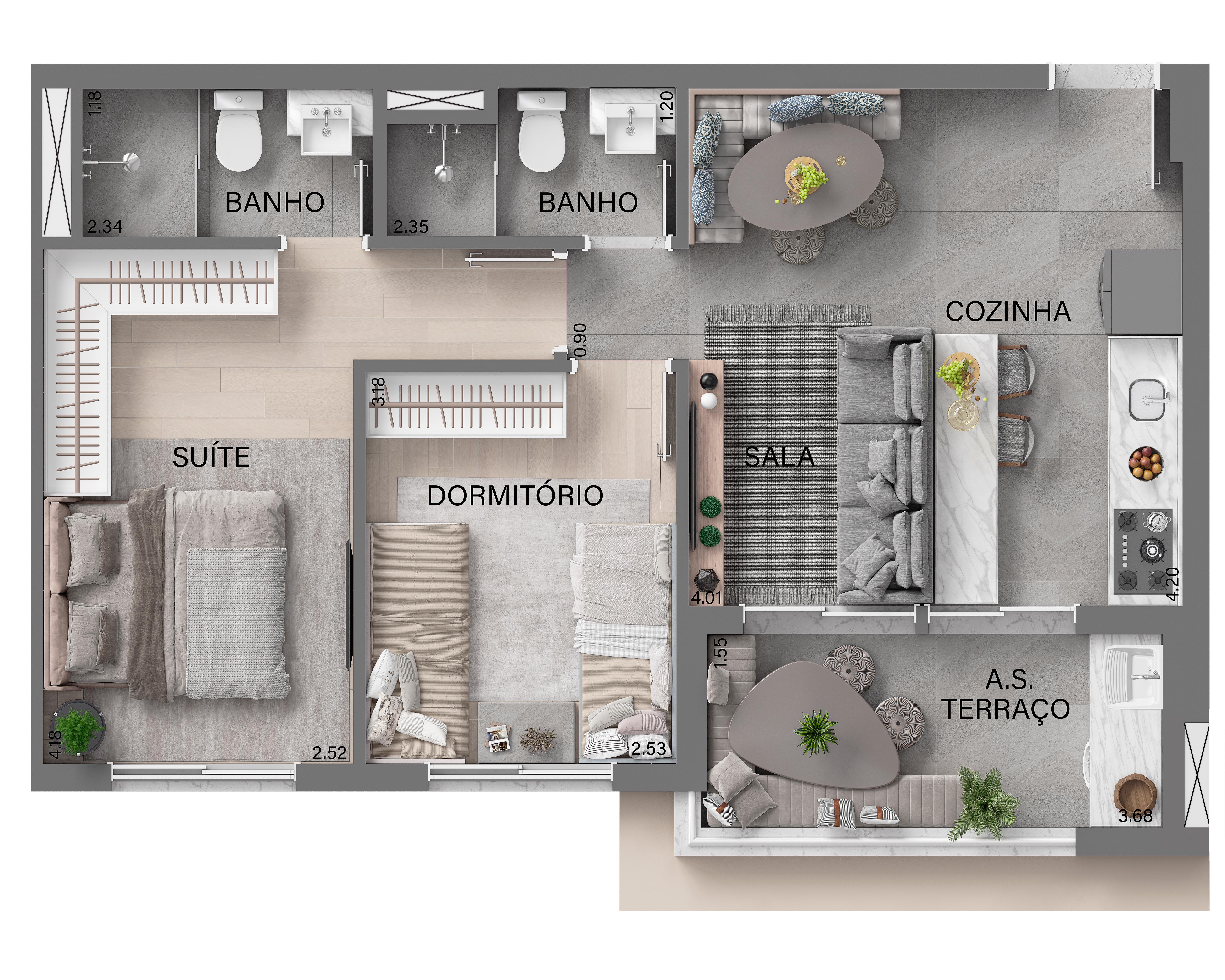 Imagem Apartamento com 2 Quartos à Venda, 57 m² em Nova Aldeinha/Aldeia - Barueri