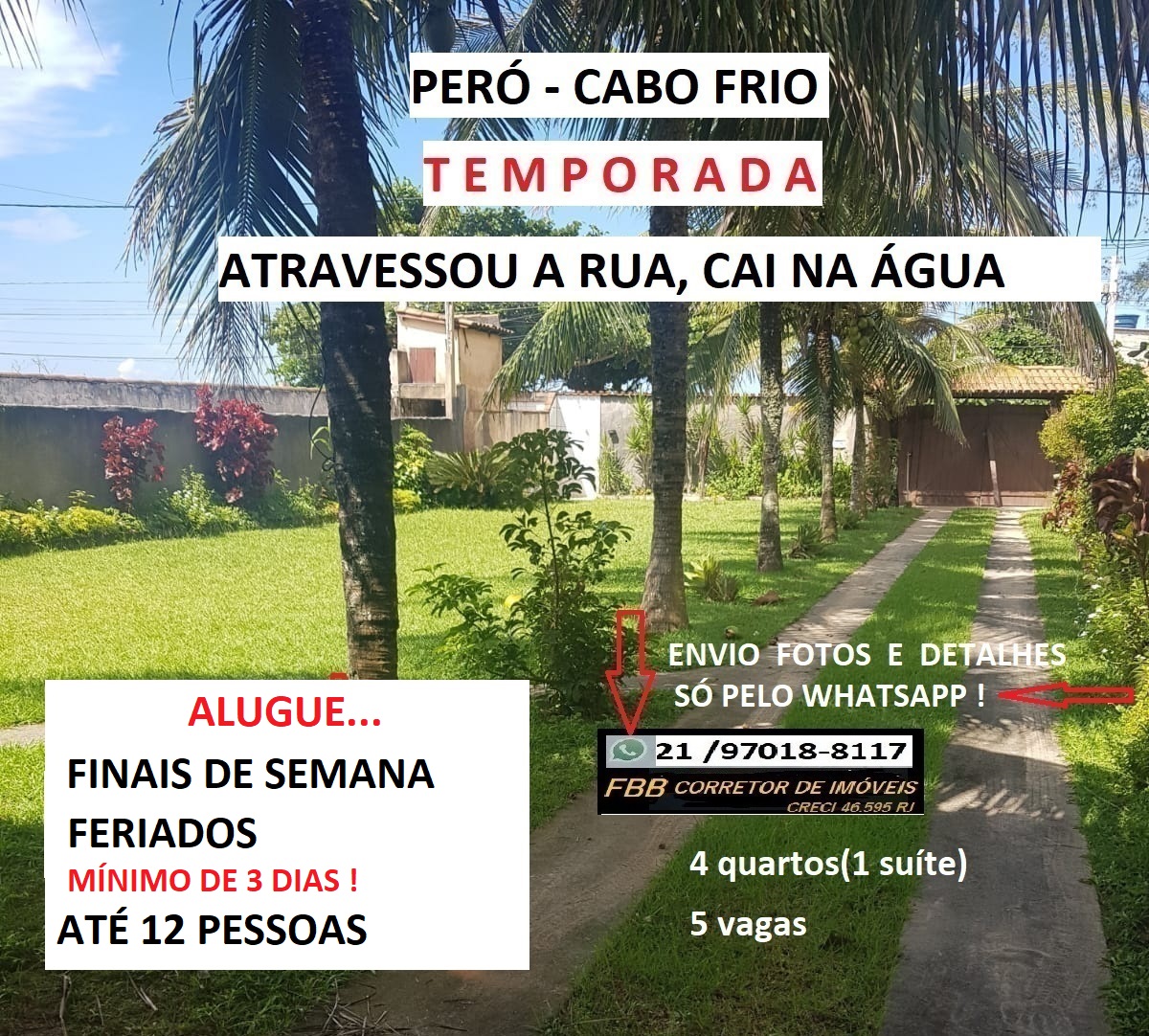 Casa com 4 Quartos para Temporada, 200 m² em Peró - Cabo Frio